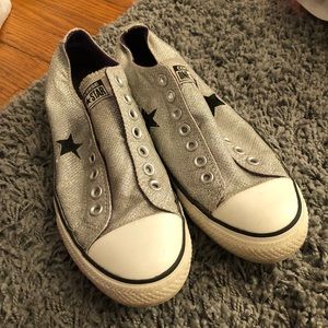 Silver sparkle converse